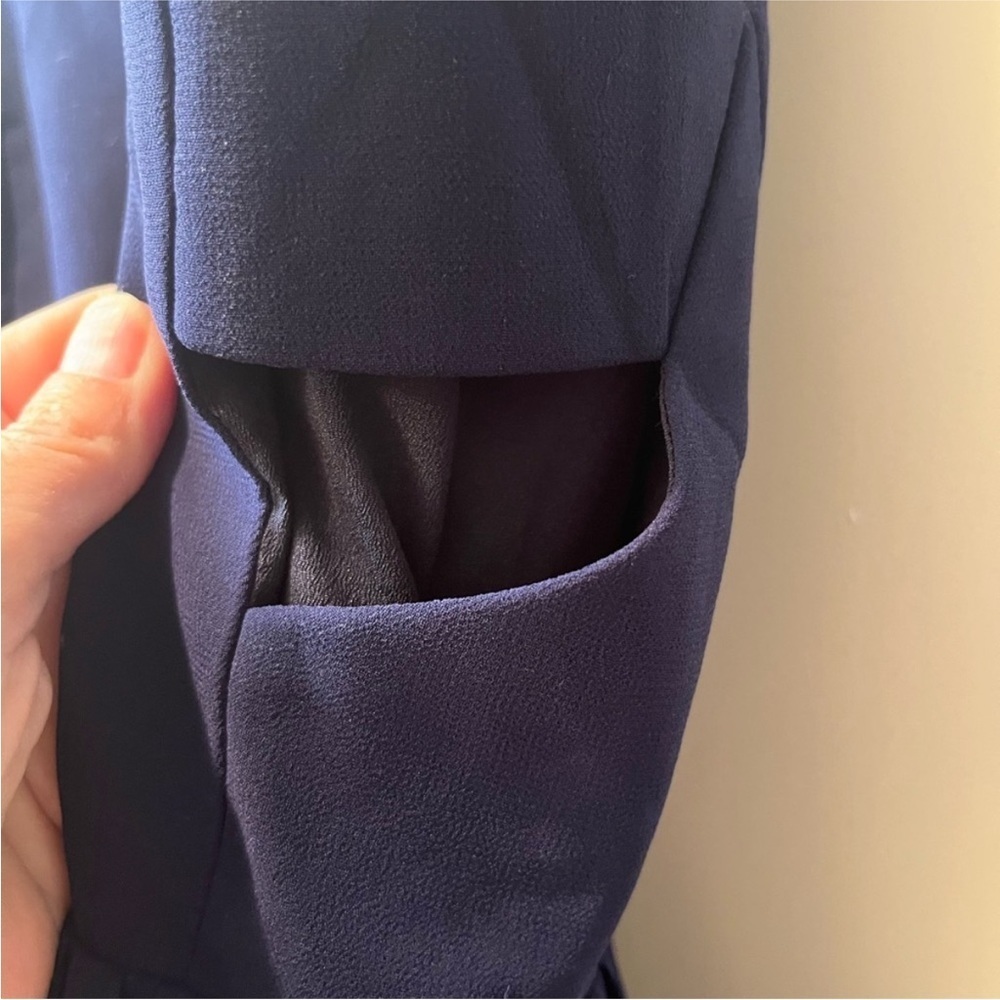 NEW! ADELYNE RAE Side Cut Outs Navy Blue Maxi Dress Festival Hoco Straps NWT - Picture 8 of 17